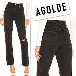 AGOLDE NWT Cherie High Rise Straight in Distortion Jeans Size 28